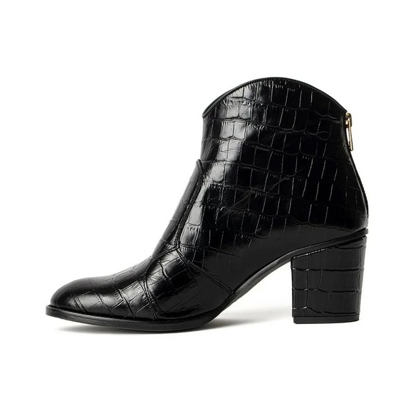 NIB Zadig & Voltaire Molly Croc Ankle Boots size 38 - Picture 7 of 11